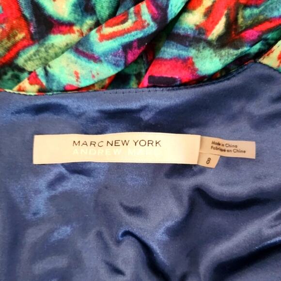 MARC NEW YORK ANDREW MARC 3/4 Sleeves Geometric Print Bodycon Mini Dress Size 8 - Picture 8 of 11